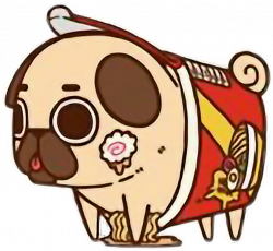cute kawaii pug chibi food ramen freetoedit...