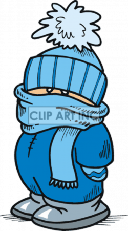 Child Bundled in Winter Clothing all in Blue | Winter Clipart ...