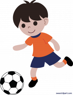 Boy Playing Soccer Or Football Clip Art - Free Clipart Playing ...