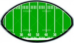 Sports Clipart Image of Football Shaped Field 50 Yard Line ...