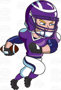A football player runs the field #cartoon #clipart #vector ...
