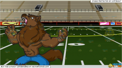 An Angry And Howling Werewolf and Empty Football Stadium ...
