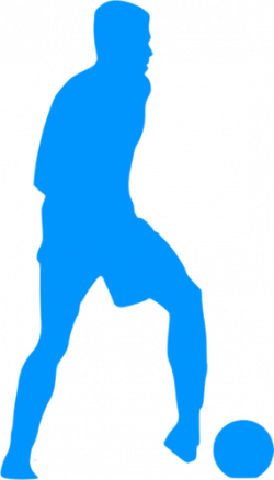 Football player blue silhouette clip art | Public domain vectors