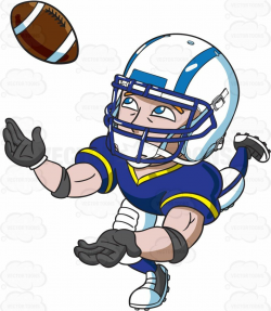 A football wide receiver catching the ball #cartoon #clipart ...
