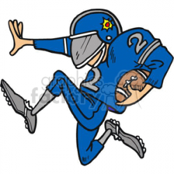 Funny cartoon football player clipart. Royalty-free clipart # 169095