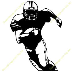 Football Player Running Clipart - Clip Art Bay