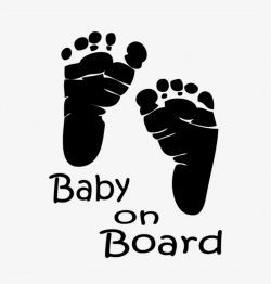 Baby Footprints Black And White Clipart Infant Footprint - Sticker ...