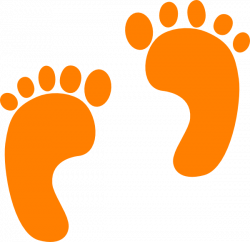 Orange Small Footprints Clip Art at Clker.com - vector clip art ...