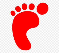 Cartoon Foot Footprint Footstep Red - Foot Print Clipart (#1175928 ...