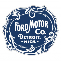 Vintage Ford Motor Company Logo Embossed Metal Sign