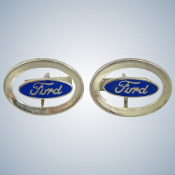 Vintage Sterling Silver & Enamel Ford Cufflinks Cuff Links
