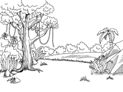 Forest clipart black and white 1 » Clipart Station