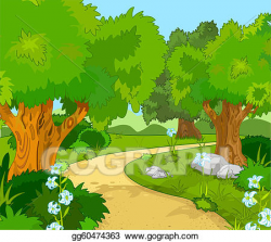 Vector Art - forest landscape. Clipart Drawing gg60474363 ...