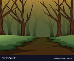 Spooky forest of helloween on the night