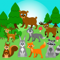 Forest animals clipart Forest clip art Woodland C… | Forest ...