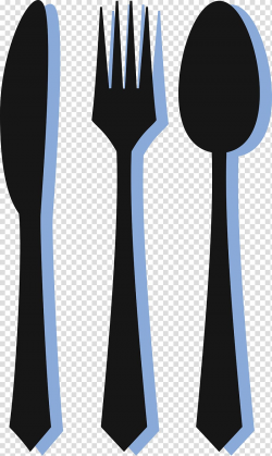 Knife Spoon Fork Tableware, Blue simple knife and fork ...
