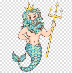 Poseidon illustration, Mermaid Merman illustration ...