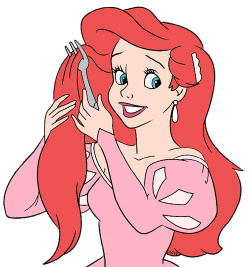 Ariel combing her hair with Dinglehopper (Fork) | Disney ...
