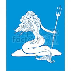 mermaid holding a pitch fork clipart. Royalty-free clipart # 371688