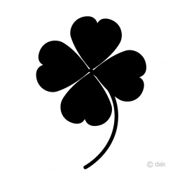 Free Black and White Four Leaf Clover Clipart Image｜Illustoon