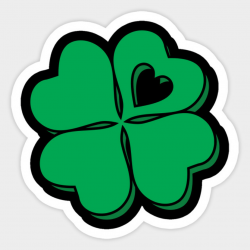 Four Leaf Clover Heart Lucky St Patricks Day T-Shirt