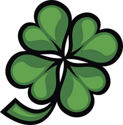 Amazon.com: Heart Shaped Green Four Leaf Clover Cartoon ...