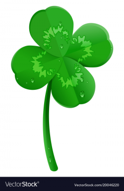 Green lucky four leaf clover symbol of st