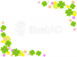 Four leaf clover and polka dot frame | Free Cliparts | illustAC