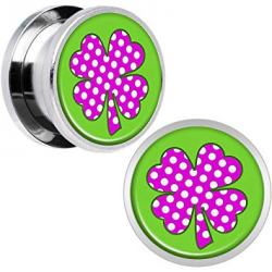 Amazon.com: Body Candy Stainless Steel Pink White Polka Dot ...