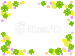 Four leaf clover and polka dot frame | Free Cliparts | illustAC
