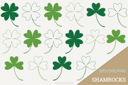 Shamrock Four Leaf Clover Vector Clip Art