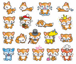 Premium vector clipart kawaii floss the fox cute jpg - Clipartix