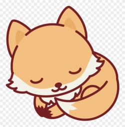 Sleeping Nerdy Fox - Kawaii Cute Fox Drawing Clipart (#3321162 ...