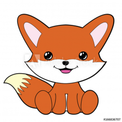 Cute fox clipart coloring activity. Vector illustration - Buy this ...