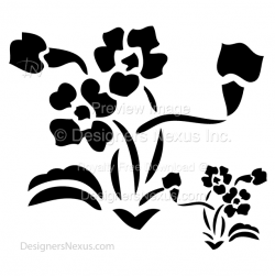 Vector Stencil Clipart Downloads: Flowers 001 - Designers Nexus