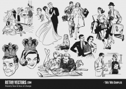 50s Couples| Vintage Vectors | Royalty Free | Free of Charge ...
