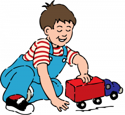 Free Clipart: Boy playing with toy truck | johnny_automatic