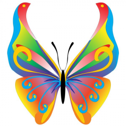 Free Butterfly Clip Art | Floral Butterfly Free Vector Graphic ...