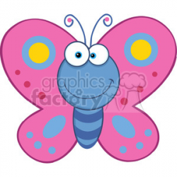5613 Royalty Free Clip Art Smiling Butterfly Cartoon Mascot Character  clipart. Royalty-free clipart # 388843