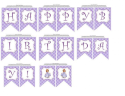Free Printable Happy Birthday Banner Sofia the First in 2019 ...