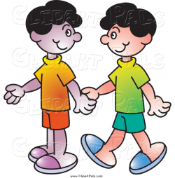 Two Friends Boys Clipart - Clip Art Bay