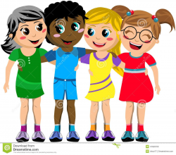 Hugging Children Clipart Group Happy Children Kid Hug ...