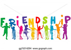 Stock Illustration - Children silhouettes holding letters ...