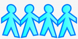 Blue Stick People Clip Art At Clipart - Friends Holding ...