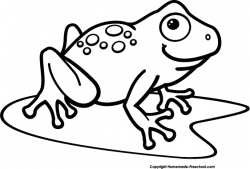 Frog black and white frogs clip art waving frog vector - WikiClipArt