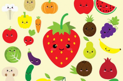 Kawaii Fruit Clipart