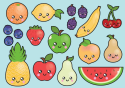 Premium Vector Clipart - Kawaii Fruit Clipart - Kawaii Clip ...