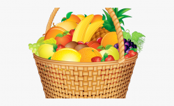 Basket Clipart Transparent Background - Fruits In A Basket ...