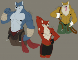 Trio De Danger pin up sketches by 6SpiritKing -- Fur ...