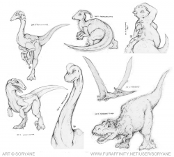 Dinosaur Week - Sketches by Soryane -- Fur Affinity [dot] net